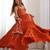  embroidery work georgette flared anarkali pant and dupatta set