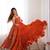  embroidery work georgette flared anarkali pant and dupatta set