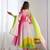  solid georgette flared anarkali pant and dupatta set