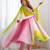  solid georgette flared anarkali pant and dupatta set