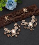 White color kashmiri earrings with artistic handmade design