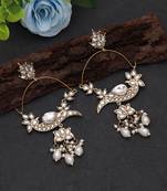 White color kashmiri earrings with artistic handmade design