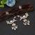 White color kashmiri earrings with artistic handmade design