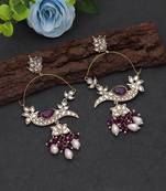 White color kashmiri earrings with artistic handmade design