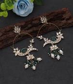 White color kashmiri earrings with artistic handmade design