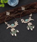 White color kashmiri earrings with artistic handmade design