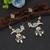 White color kashmiri earrings with artistic handmade design