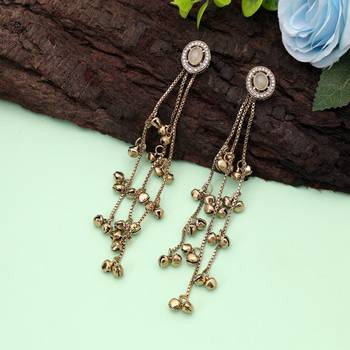 White color kashmiri earrings with artistic handmade design 1