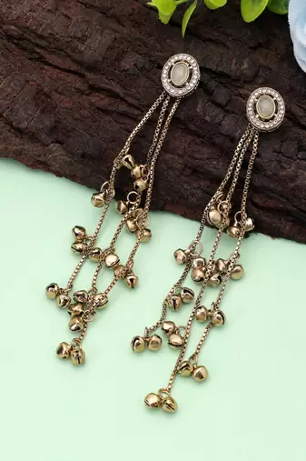 White color kashmiri earrings with artistic handmade design