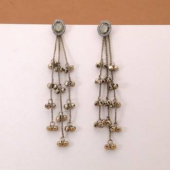 White color kashmiri earrings with artistic handmade design 2
