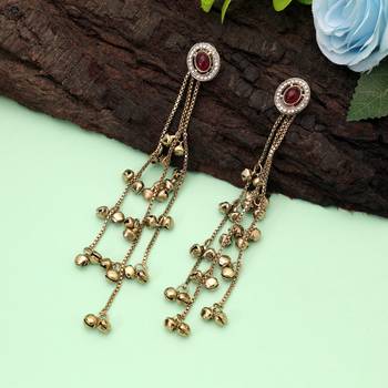 White color kashmiri earrings with artistic handmade design 1