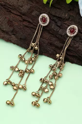 White color kashmiri earrings with artistic handmade design