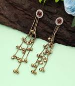 White color kashmiri earrings with artistic handmade design