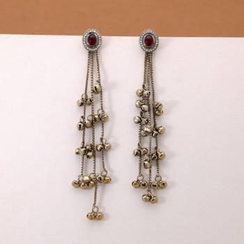 White color kashmiri earrings with artistic handmade design 2