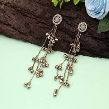 White color kashmiri earrings with artistic handmade design 1