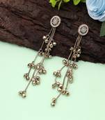 White color kashmiri earrings with artistic handmade design