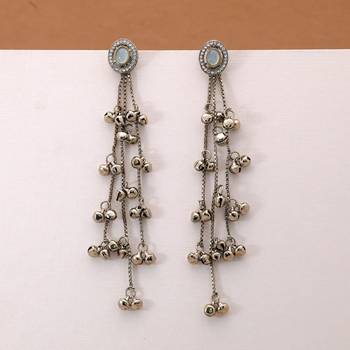 White color kashmiri earrings with artistic handmade design 2