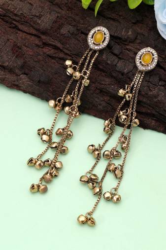 White color kashmiri earrings with artistic handmade design