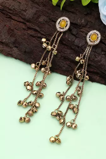 White color kashmiri earrings with artistic handmade design