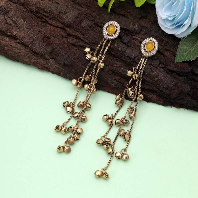 White color kashmiri earrings with artistic handmade design