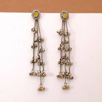 White color kashmiri earrings with artistic handmade design 2