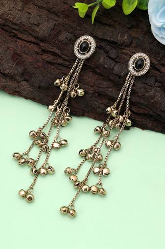 White color kashmiri earrings with artistic handmade design