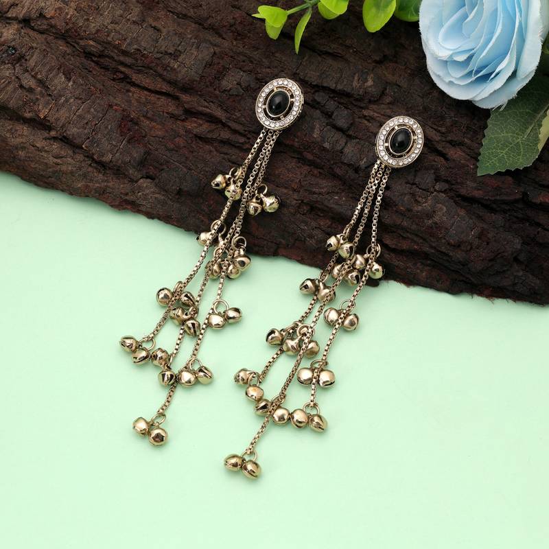 White color kashmiri earrings with artistic handmade design