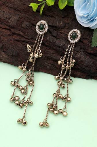 White color kashmiri earrings with artistic handmade design