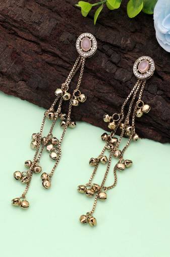 White color kashmiri earrings with artistic handmade design