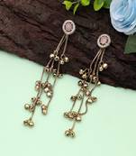 White color kashmiri earrings with artistic handmade design