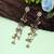 White color kashmiri earrings with artistic handmade design