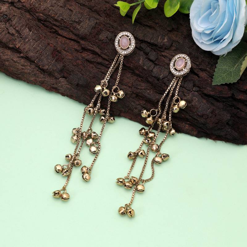 White color kashmiri earrings with artistic handmade design