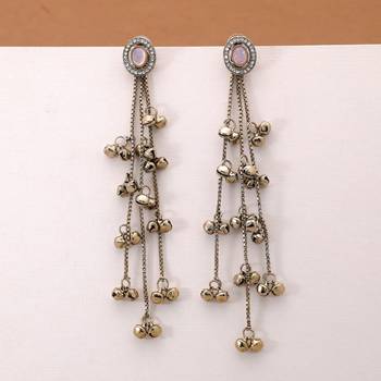 White color kashmiri earrings with artistic handmade design 2