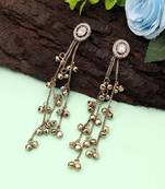 White color kashmiri earrings with artistic handmade design