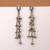 White color kashmiri earrings with artistic handmade design