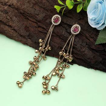White color kashmiri earrings with artistic handmade design 1