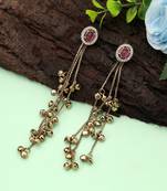 White color kashmiri earrings with artistic handmade design