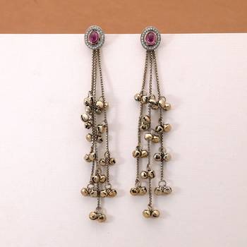 White color kashmiri earrings with artistic handmade design 2