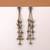 White color kashmiri earrings with artistic handmade design