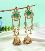White color kashmiri earrings with artistic handmade design