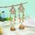 White color kashmiri earrings with artistic handmade design
