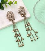 White color kashmiri earrings with artistic handmade design