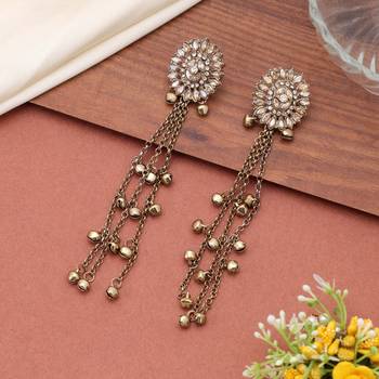 White color kashmiri earrings with artistic handmade design 2