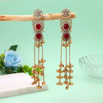 White color kashmiri earrings with artistic handmade design 1