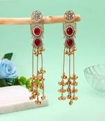 White color kashmiri earrings with artistic handmade design