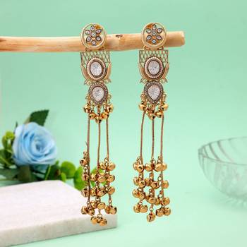 White color kashmiri earrings with artistic handmade design 1