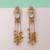 White color kashmiri earrings with artistic handmade design