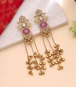 White color kashmiri earrings with artistic handmade design