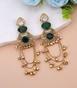 White color kashmiri earrings with artistic handmade design