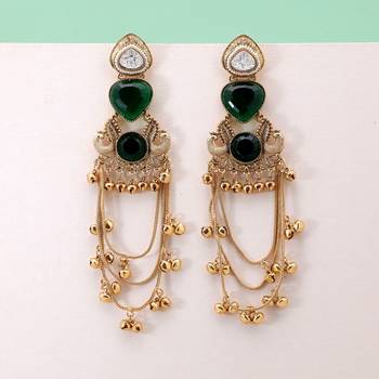 White color kashmiri earrings with artistic handmade design 2